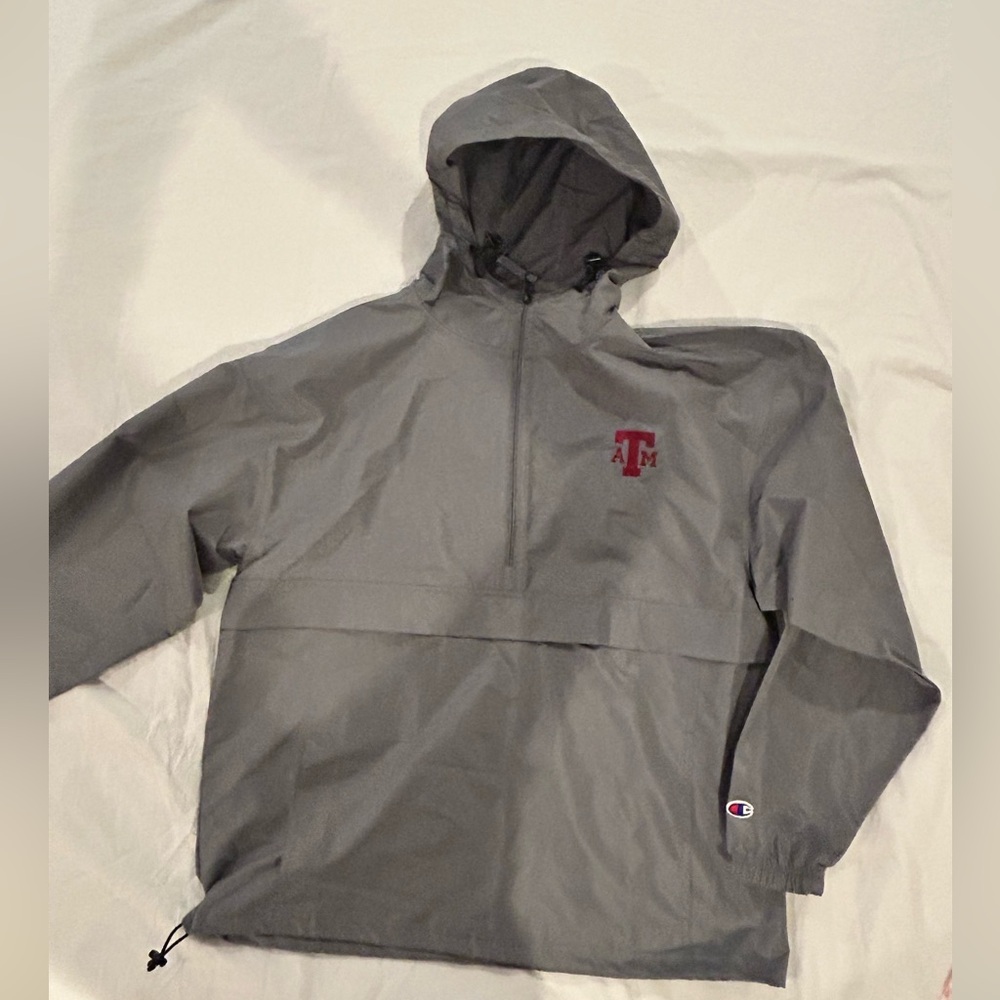 Texas A&M Aggies Champion Gray Windbreaker with Hood